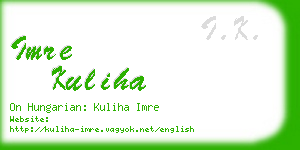 imre kuliha business card